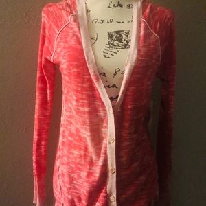 Aeropostale pinky coral cotton cardigan
